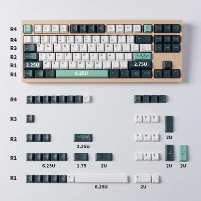 GMK Botanical 104+29 PBT Dye-subbed Keycaps Set for Cherry MX Mechanical Gaming Keyboard